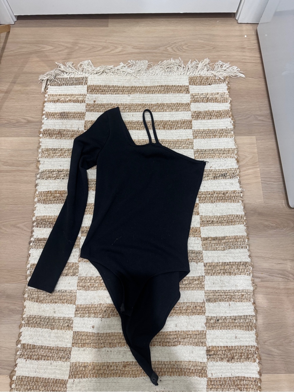Topshop Black One-Shoulder Asymmetric Bodysuit